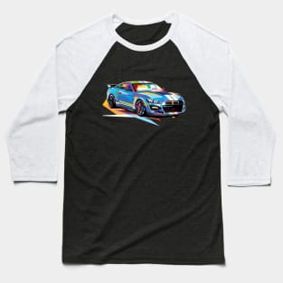 Blue Ford Mustang, Artwork painting Baseball T-Shirt